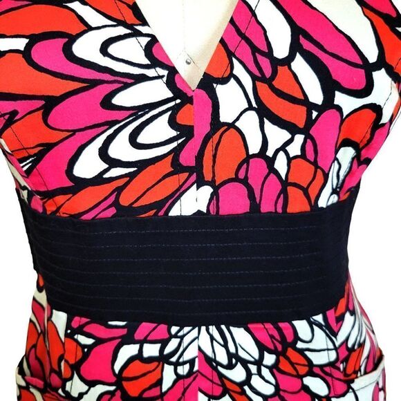 Jones of NY bright red white feather halter dress - Picture 4 of 6